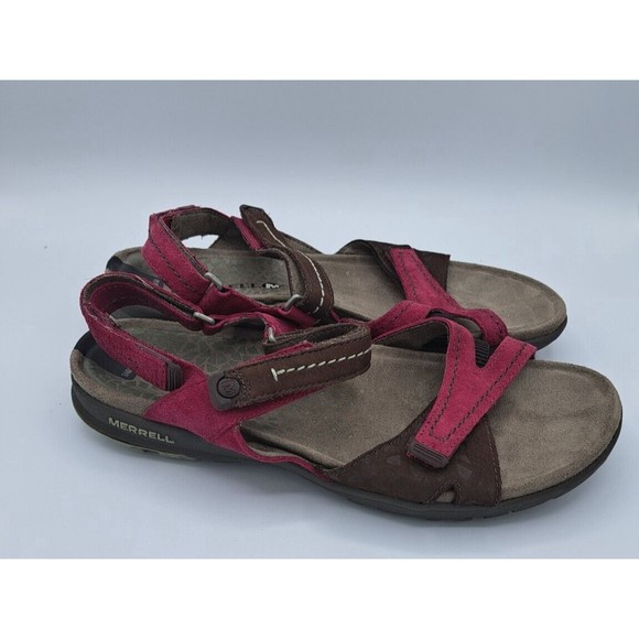 Merrell Continuum Vibram Select Grip Strappy Sandles; Beet Red; Size 7 - Picture 2 of 6